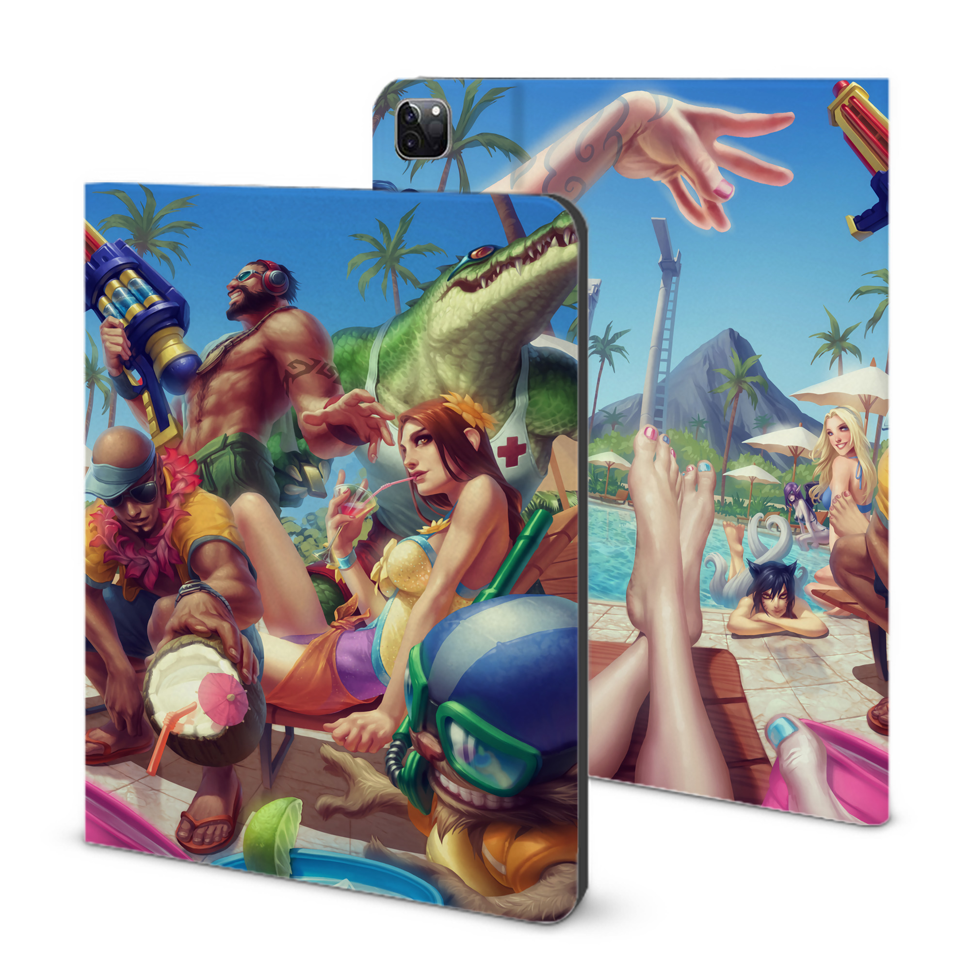 （画像用） リーグ・オブ・レジェンド League of Legends LOL IPad ケース ブック型 PUレザー TPU 耐衝撃 軽量 薄型 ペン収納なし 全面保護 IPad 各モデル対応